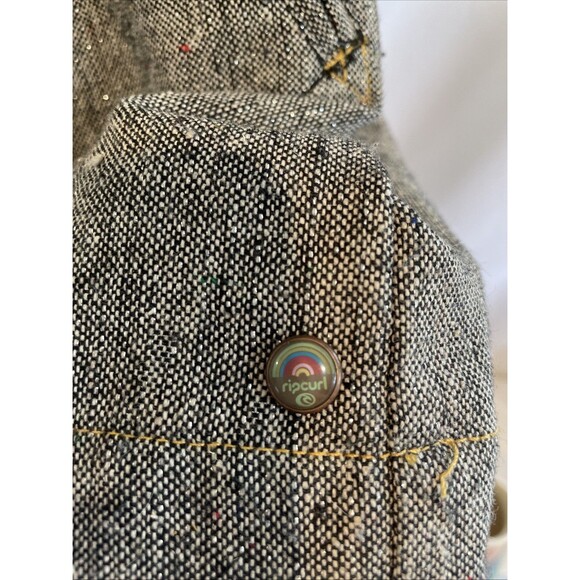 Rip‎ Curl Tweed Overalls Pinafore Babydoll Mini Dress Jumper Tweed Y2K Surfer L - Picture 7 of 11